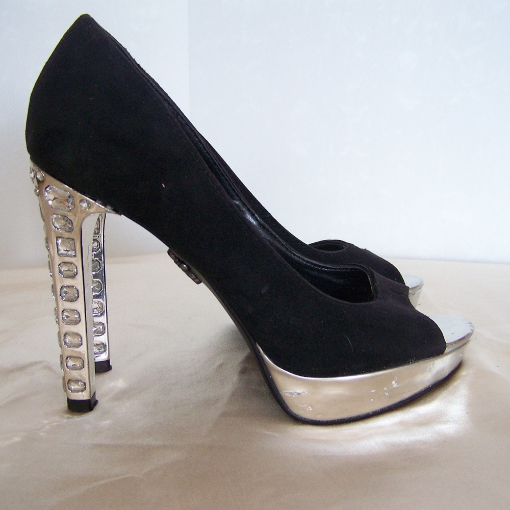 Vera Wang, Simply Vera black  stiletto platform - Picture 3 of 8
